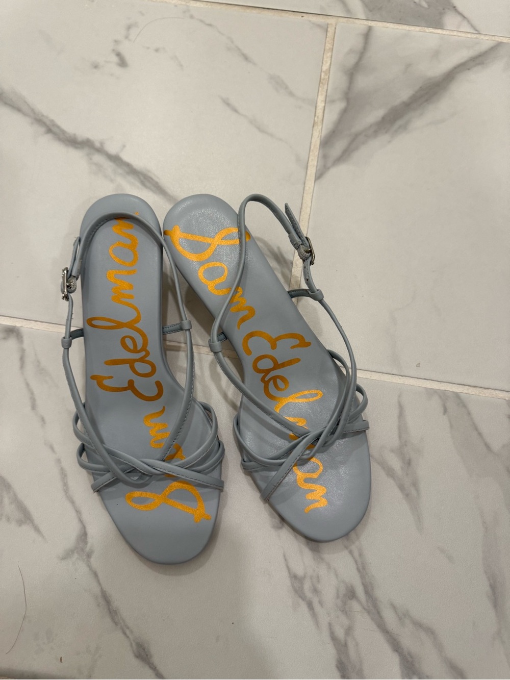 Sam Edelman Light Blue Strappy Slingback Sandals